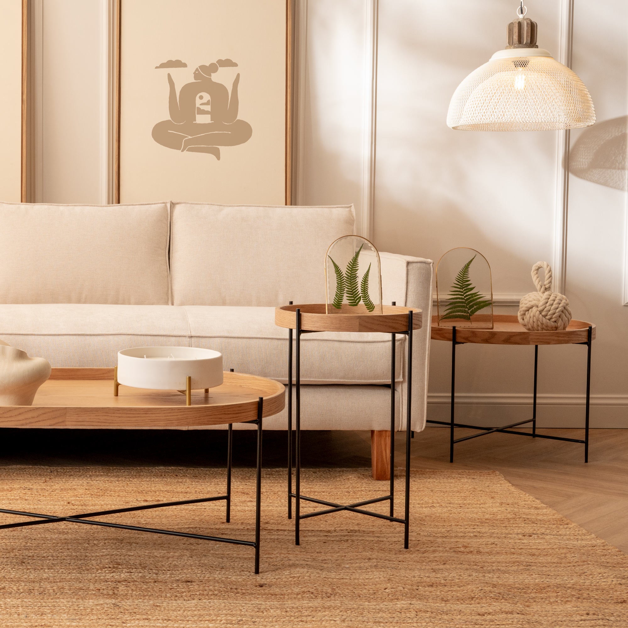 Mesa Auxiliar Redonda Serena Negra