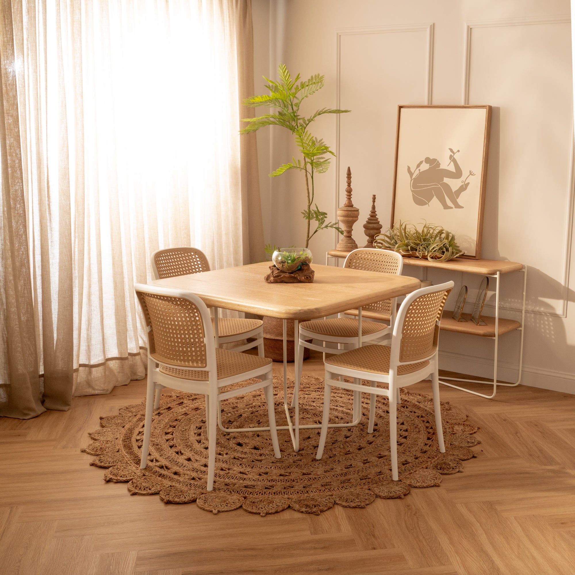 Mesa de Comedor Cuadrada Brisa Blanca