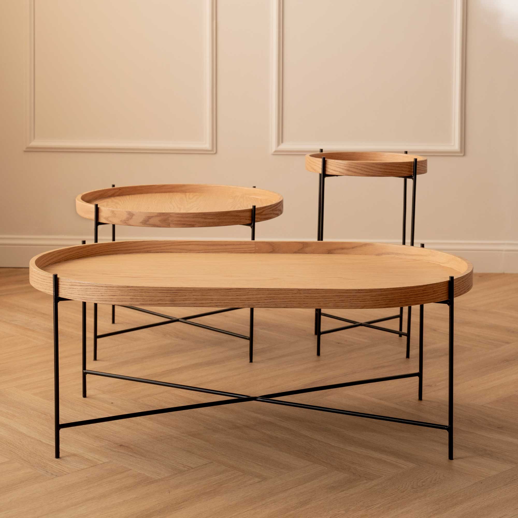 Mesa Auxiliar Redonda Serena Negra