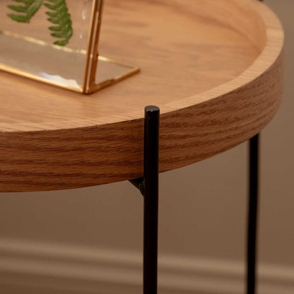 Mesa Auxiliar Redonda Serena Negra