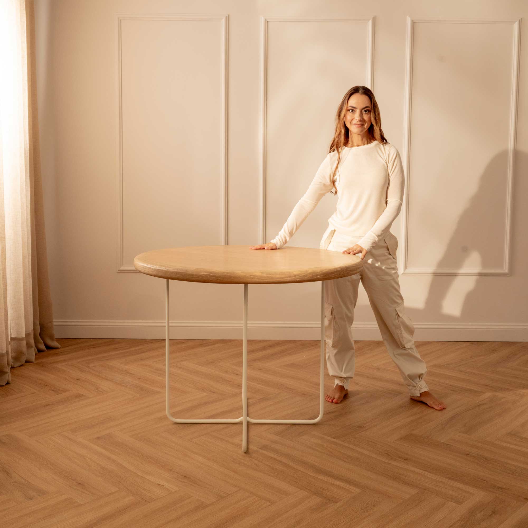 Mesa de Comedor Redonda Brisa Blanca