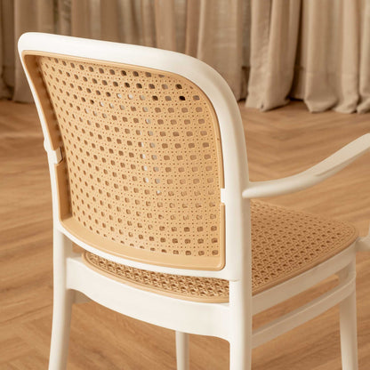 Silla Aire Apilable Blanca Con Brazos