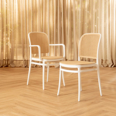 Silla Aire Apilable Blanca Con Brazos