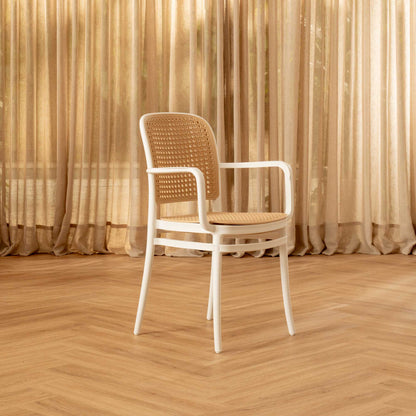 Silla Aire Apilable Blanca Con Brazos