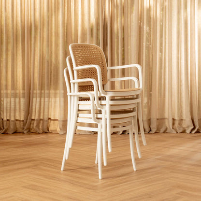 Silla Aire Apilable Blanca Con Brazos