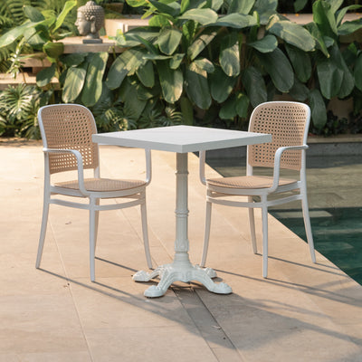 Silla Aire Apilable Blanca Con Brazos
