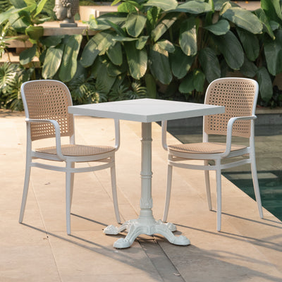Silla Aire Apilable Blanca Con Brazos