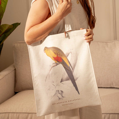 Tote Bag Perico Amarillo y Rojo